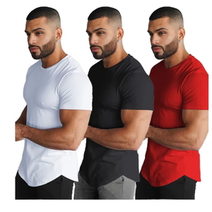 Herren Schnelltrocknende Trainings-T-Shirts Kurzarm O-Ausschnitt Einfarbig Sport Fitness Freizeit-Shirt Großhandel Individuelles Logo Lieferant USA-Größe - Product Image 6