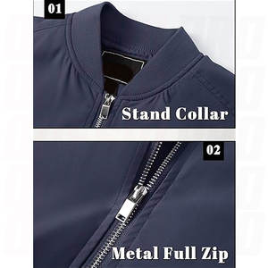 Chaquetas Bomber al por Mayor para Hombre, Poliéster Satinado, Cierre Completo, Cuello de Béisbol, Precios Económicos al por Mayor, Alta Calidad, Personalizadas para Invierno - Product Image 5