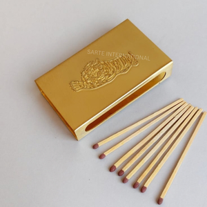 Porte-allumettes de sécurité moderne en laiton, étui métallique de luxe, logo personnalisé, pour mariage, événement, fête, allumettes lumineuses, design personnalisé - Product Image 4