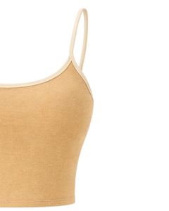 Customized Beige Women Camisole And Shorts <b>Set</b> Summer Two Piece Outfit Cotton Blend Crop Top Drawstring Shorts Casual Lounge <b>Set</b> - Product Image 3