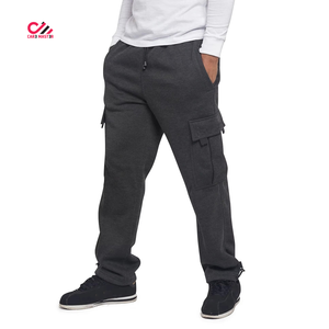 Pantalon cargo ample en coton gris foncé pour homme CARE MASTER, taille élastique avec cordon de serrage, pantalon décontracté à plusieurs poches, vêtements d'automne - Product Image 5