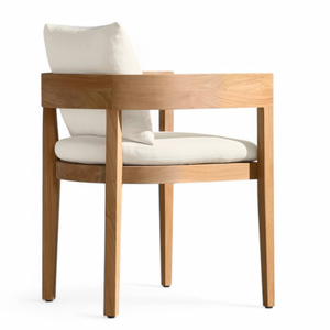 Chaise de style moderne avec structure en bois et assise rembourrée pour mobilier d'extérieur, ensembles de patio et mobilier de jardin - Product Image 4