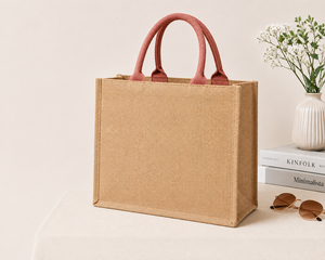 Bolsa de Yute Grande Personalizada de Doble Color con Asas Dobles para Mujer, Bolsa de Compras Reutilizable Ecológica, Elegante y Natural - Product Image 6