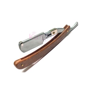 Wholesale Professional Straight Edge Barber Shaving Razor <b>Men</b> High Quality Stainless Steel Wooden Handle Salon Use Face Shaving - Product Image 1