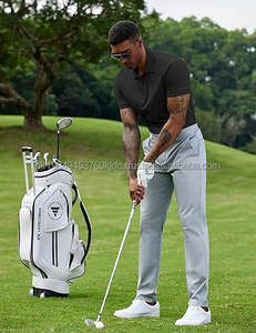 Camiseta Deportiva Clásica de Manga Corta para Hombre, de Poliéster Grueso, con Cuello y Puños Acanalados, Bordada, Sólida, Anti-Pilling - Product Image 5