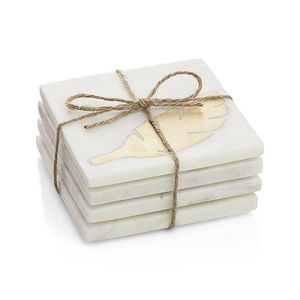 Eco-Friendly Artisan Marble Drink Coasters Durable Washable Natural Stone Craft Promotional Drinkware - Product Image 1