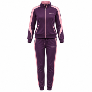 Ensemble de survêtement 2 pièces pour femme avec crop top et pantalon de jogging, poches, broderie personnalisée de logo en strass diamant, taille XS, décontracté - Product Image 3