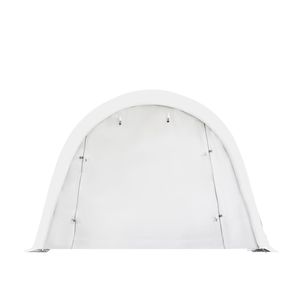 Abri pour voiture robuste 12FT X 20FT avec couverture en tissu PE 11 OZ et structure en acier galvanisé, style simple, toit arrondi, porte avant à enroulement - Product Image 5