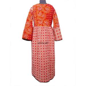 Robe trapèze vintage 100 % coton imprimé floral Kantha, chic au quotidien, pour tenue décontractée et femme de bureau confiante, écologique et durable - Product Image 6