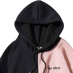 Sudadera con Capucha Personalizada para Hombre, Dos Tonos, Negro y Rosa, Estilo Urbano, Oversize, de Felpa Gruesa - Product Image 5