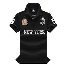 Chemise de golf noire à manches courtes tricotée pour homme, avec logo personnalisé 2026 et écussons graphiques brodés « New York » - Product Image 3