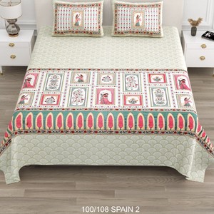 Soft Floral Cotton <b>Bedspread</b> Set with 2 Pillow Covers Lightweight Bedsheet for Bedroom Home Bedding - Product Image 3