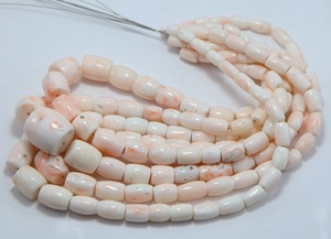 Perles tubulaires en corail rose naturel japonais, lisses, en pierre précieuse, brin de 17 pouces pour la fabrication de bijoux - Product Image 4