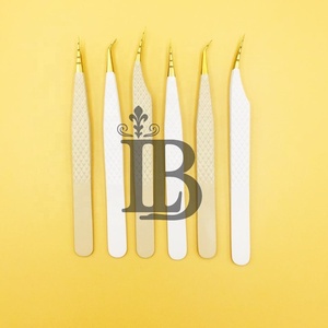 Pinzas de alta demanda con revestimiento color melocotón, estilo de punta recortada, con logo, las más vendidas, de acero inoxidable - Product Image 5