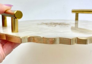 New Styles Epoxy Resin Tray Customized Rectangular Handmade Shape Epoxy Resin Tray With Handle Food and Fruits Serving Tray - Product Image 4