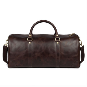 Leather Luggage <b>Bag</b> Durable Travel Carryall Large Capacity Overnight <b>Holdall</b> with Multiple Pockets with Adjustable Strap - Product Image 1