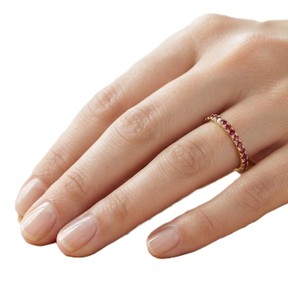 Anillo de Oro Sólido de 10K, 14K, 18K, Anillo de Eternidad Completo Hecho a Mano con Rubí Natural, Joyería Minimalista de Alta Calidad, Anillo Grueso, Nuevo Anillo de Diseñador - Product Image 6