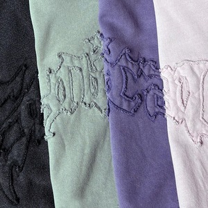 French Terry Slim Fit 500 Gsm Custom Puff Screen Printing Gray Color Custom Stitched Graphic <b>Drop</b> Shoulder Heavyweight Hoodie - Product Image 5