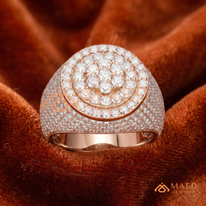 925 Sterling <b>Silver</b> Rose Gold Round <b>Ring</b> Micro Pave Round Cut Lab Diamond Iced Out Hip Hop Jewellery <b>Mens</b> <b>Ring</b> - Product Image 4
