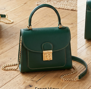 Mini sac bandoulière avec chaîne dorée et fermoir, mini sac à bandoulière en cuir unisexe, sac mini en cuir tendance pour femme - Product Image 1