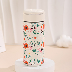 Vaso Térmico de Acero Inoxidable con Diseño Floral, Doble Pared Aislada, Aislamiento Térmico de 6-12 Horas, Botella de Viaje con Tapa en Forma de Menta - Product Image 4