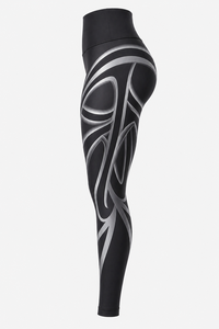 Leggings pour femmes SALSTAR SPORTS, nouveau design tendance, respirant, antibactérien, respectueux de l'environnement, en spandex/polyester, longueur intégrale, taille mi-haute - Product Image 4