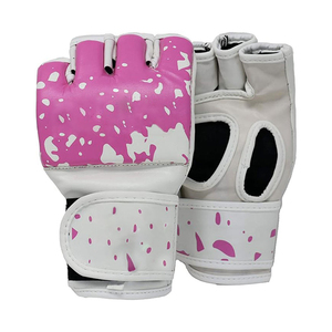 Gants de MMA en cuir demi-doigts de haute qualité à prix abordable, légers pour la pratique en extérieur, avec sangle de poignet réglable - Product Image 1