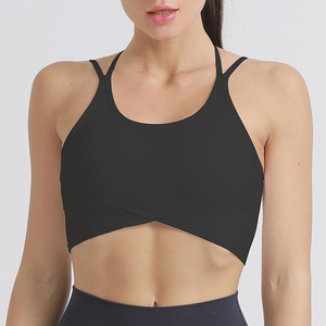 Buttery Soft Mint Ropa Deportiva Womens <b>Spaghetti</b> <b>Strap</b> Seamless Sportswear Gym Yoga Sports Crossed Back Tops Bra - Product Image 3