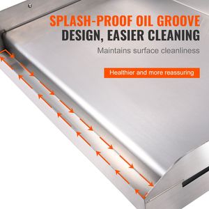 Piastra Rettangolare per Fornello in Acciaio Inox Pretrattato 23,5''x16'', Doppio Bruciatore, Padella Familiare Antiaderente Ovale per Uso Domestico - Product Image 5