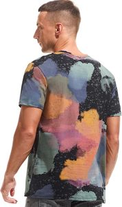 Camiseta de Manga Corta con Cuello Redondo para Hombre, Diseño Multicolor Pintado a Mano, Tejido Informal de Corte Regular - Product Image 4
