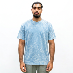 Camiseta de Manga Corta con Cuello Redondo y Estampado Tie-Dye para Hombre, Corte Regular, Algodón Tejido, Estilo Casual Urbano de Color Sólido - Product Image 4