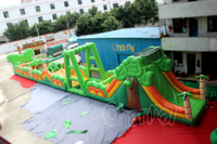 Jungle Interactive Obstacle Bounce Slide Jump Castle Playground Gonflable Jumper House Gonflable Obstacle Playground Jumpers