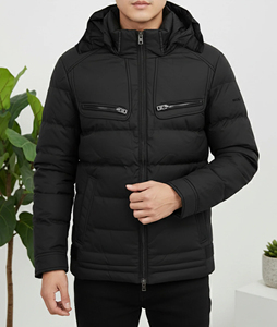 <b>Men's</b> Premium Winter Puffer <b>Jacket</b> Casual Windproof Outerwear <b>Men's</b> Thermal Cotton Puffer <b>Jacket</b> <b>Warm</b> Everyday Winter Coat - Product Image 2