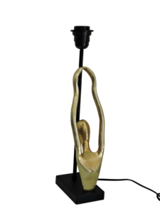 Elegante Base de Lámpara de Mesa con Figura Humana Abstracta Dorada - Iluminación Moderna con Escultura de Figurita de Aluminio para Sala de Estar y Dormitorio - Product Image 3