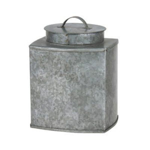 Boîte de conservation alimentaire en métal de style américain avec couvercle en bois, finition galvanisée pour la cuisine - Product Image 6