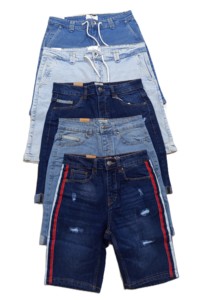 Short en denim Oxford Hip Hop pour homme, 100% fibre de bambou, séchage rapide, fermeture éclair - Product Image 6