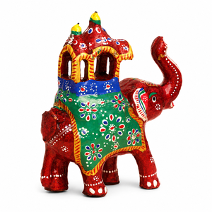 Figurine d'éléphant indien en bois artisanal, peinte à la main, décoration d'intérieur, statue pour table - Product Image 2