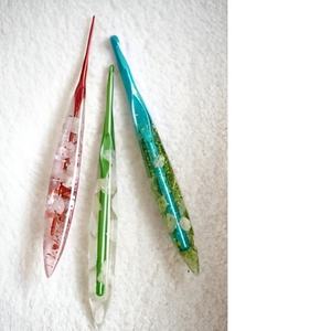Custom Logo Resin Wood Hybrid <b>Crochet</b> <b>Hook</b> Ergonomic Design Knitting Needle Wholesale Luxury Weaving Tool for Artisan Yarn Shops - Product Image 5