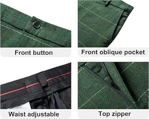 Pantalones de Vestir para Hombre, Resistentes a las Arrugas, Ajustados, para Oficina, de Pierna Recta, Elásticos, Transpirables y Ligeros - Product Image 4