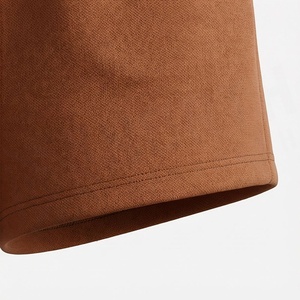 Conjunto de 2 Piezas para Mujer, Sudadera con Capucha y Pantalones Cortos, Color Sólido, Felpa, Corte Holgado Informal, Largo por Encima de la Rodilla, Manga Larga - Product Image 6