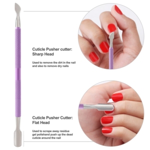 Kit de coupe-cuticules en acier inoxydable violet Harbor Industry avec repousse-cuticules pour ongles épais, ouverture large, durable - Product Image 4