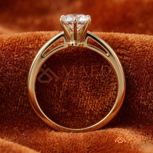 Round Cut Moissanite <b>Solitaire</b> <b>Ring</b> Gold Engagement <b>Ring</b> for Women Minimalist Bridal Jewelry Gift - Product Image 3