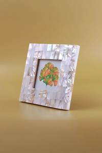 Cadre photo de luxe en nacre, mosaïque de coquillages faite à la main, personnalisé, pour cadeaux d'anniversaire de mariage - Product Image 1