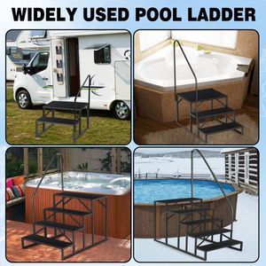 <b>2</b>-<b>Step</b> Anti-Slip RV Load Capacity 660 Lbs Mobile Home Swimming Pool Spa <b>Ladder</b> with Handrail Ground Level 3-<b>Step</b> Access - Product Image 6