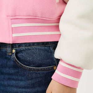 <b>Ladies</b> Wholesale Polyester Cotton Crop Varsity <b>Jacket</b> Quilted Breathable Canvas Letterman Baseball <b>Jacket</b> Custom - Product Image 5