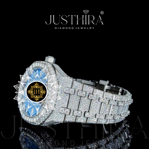 Reloj de Cuarzo con Diamantes Moissanite de Lujo y Calidad Premium, Estilo Hip Hop, Correa de Acero Inoxidable Resistente, Cristal de Zafiro - Product Image 4