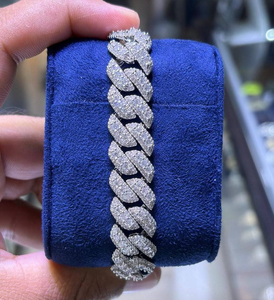 Luxury Moissanite <b>Cuban</b> <b>Link</b> <b>Bracelet</b> 925 Silver Iced Out Hip Hop Chain <b>Bracelet</b> Statement Fine Jewelry Gift for <b>Men</b> Women - Product Image 6