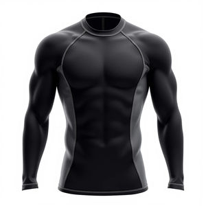 <b>Men</b> <b>Compression</b> <b>Shirt</b> Stretch Athletic Top Tight Fit Breathable Moisture Wicking Sports Tee for Gym Training Running - Product Image 2