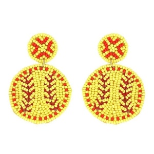 Pendientes de béisbol con cuentas únicos, pendientes deportivos de cristal de varias capas para mujer, joyería llamativa para fiestas - Product Image 5