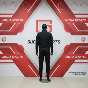 Conjunto deportivo táctico negro para hombre con chaqueta con cremallera y pantalones cargo, tela premium, múltiples bolsillos, corte moderno, ropa informal de calle. - Product Image 4